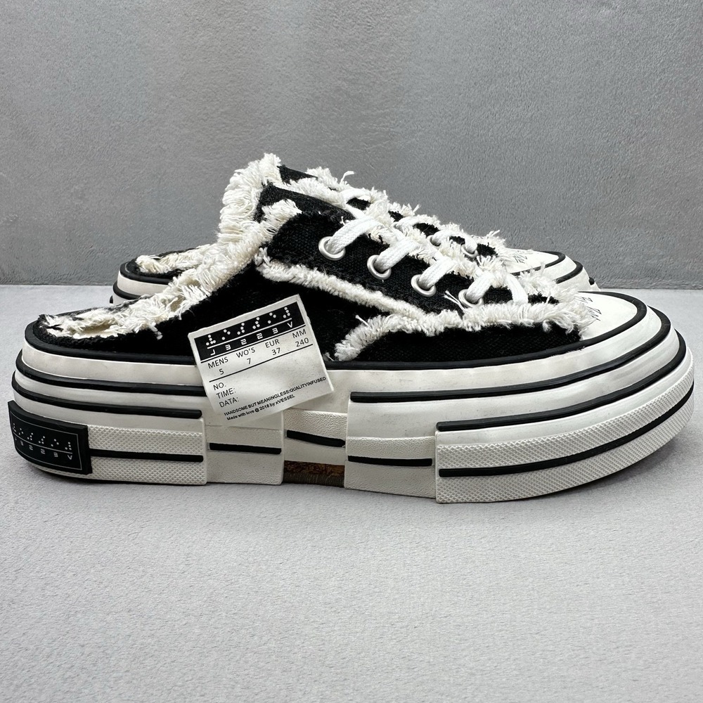 xVESSEL G.O.P. Lows Womens Size 7 Mules Black / White Classic Low Top *MODIFIED*